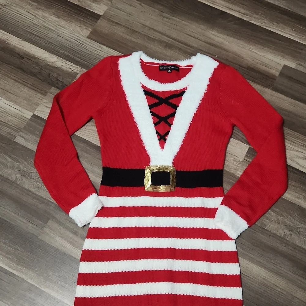 Ugly Christmas Sweater Red and White Women's Sweater - Picture 2 of 3